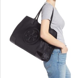 Tory Burch large Ella tote black nylon like new